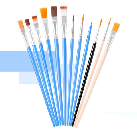 Simple Nylon Oil Painting Hook Line Pen Flat Brush