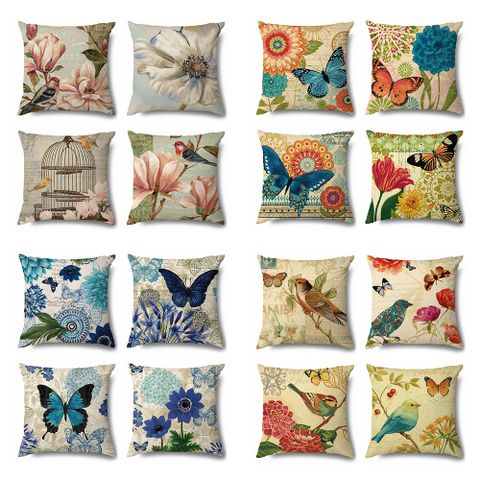 Fashion Animal Flower Linen Pillow Cases