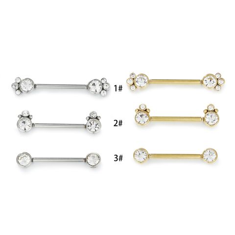 Fashion Solid Color Stainless Steel Inlay Artificial Diamond Adhesive Nail 1 Piece