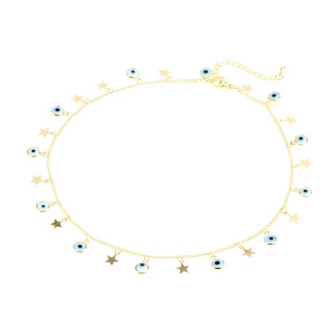 Fashion Star Eye Copper Enamel Women's Bracelets Necklace 1 Piece