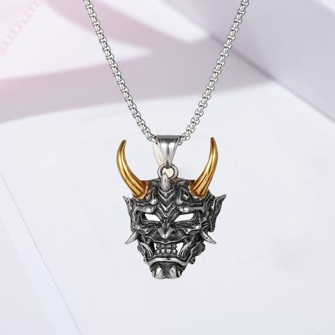 Gothic Horns Alloy Plating Men's Pendant Necklace 1 Piece