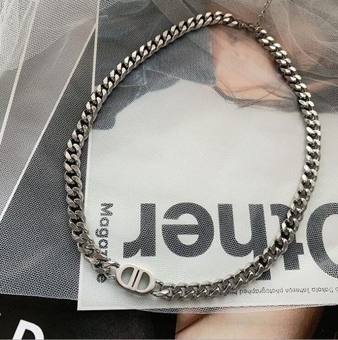 Punk Solid Color Titanium Steel Plating Bracelets Necklace