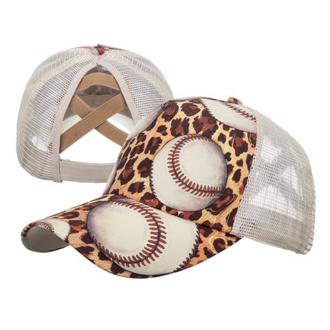 Women's Fashion Color Block Flower Leopard Baseball Cap