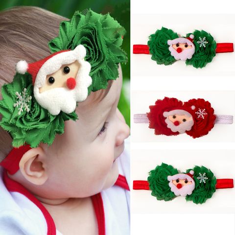 Fashion Santa Claus Snowflake Cloth Pleated Hair Band