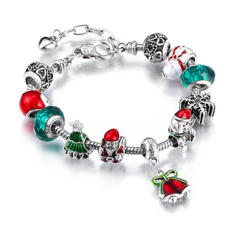 Fashion Christmas Tree Bell Alloy Enamel Women's Bracelets 1 Piece