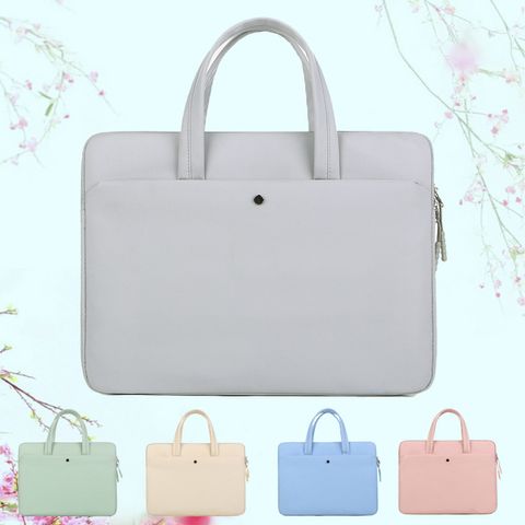 Women's Basic Solid Color Nylon Waterproof Briefcases