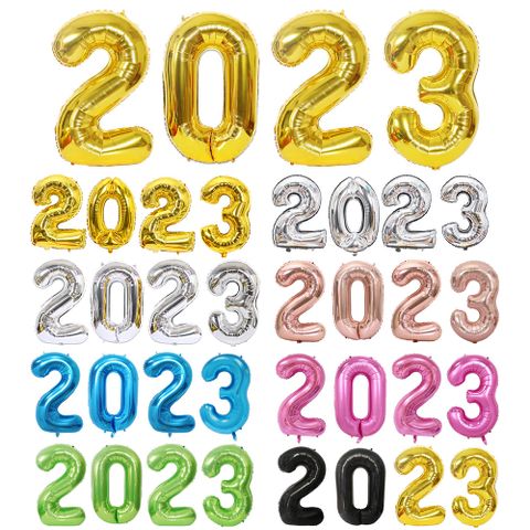 New Year Number Aluminum Film Party Balloons 4 Pieces