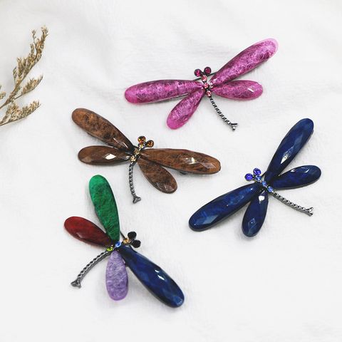 Fashion Dragonfly Alloy Plating Artificial Gemstones Unisex Brooches