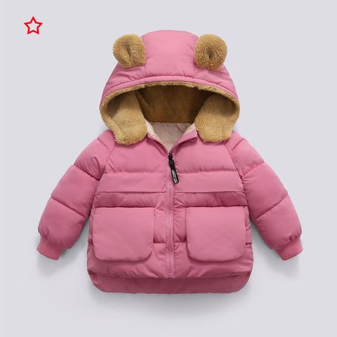 Warm Winter Fashion Solid Color Polyester Boys Outerwear