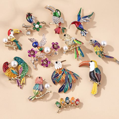Original Design Animal Alloy Gold Plated Silver Plated Rhinestones Kid's Brooches