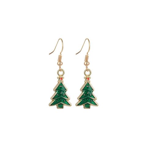 Fashion Christmas Tree Alloy Epoxy Women's Earrings 1 Pair