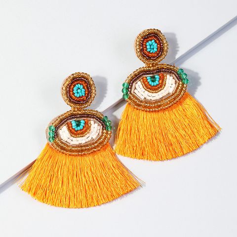 Ethnic Style Tassel Copper Earrings Tassel Copper Earrings 1 Pair