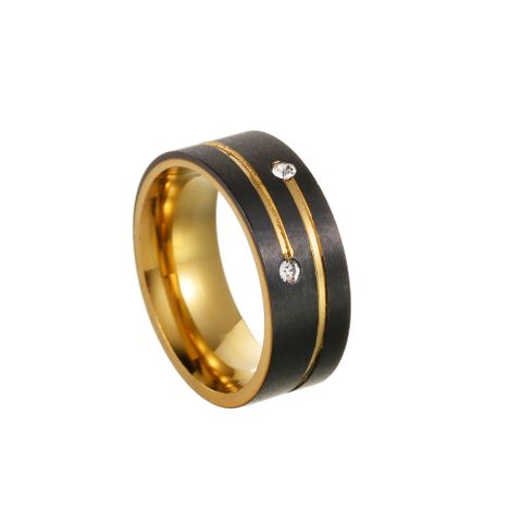 Fashion Circle Stainless Steel Rings Zircon Stainless Steel Rings