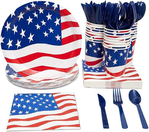 Birthday American Flag Paper Party Tableware