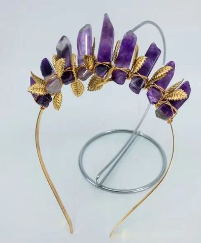Fashion Crown Flower Natural Crystal Hair Band
