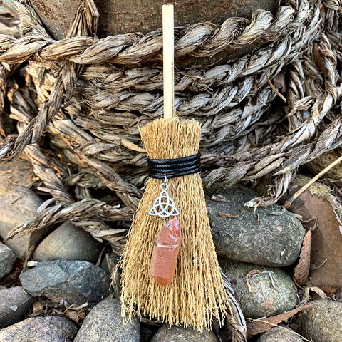 Car Pendant Witch Mini Broom Shaped Pendant Accessories Hanging Decorations