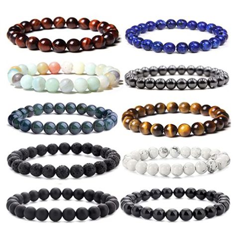 Retro Geometric Natural Stone Agate Bracelets