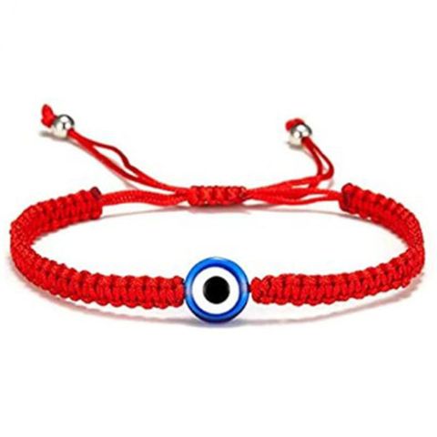 Moda Ojo Del Diablo Palma Aleación Vidrio Soga Tejido De Punto Unisexo Pulsera