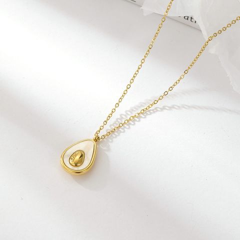 Fashion Water Droplets Stainless Steel Plating Shell Necklace