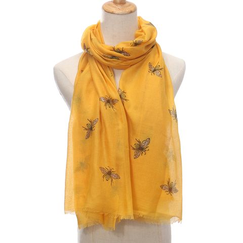 Women's Sweet Bee Polyester Printing Shawls