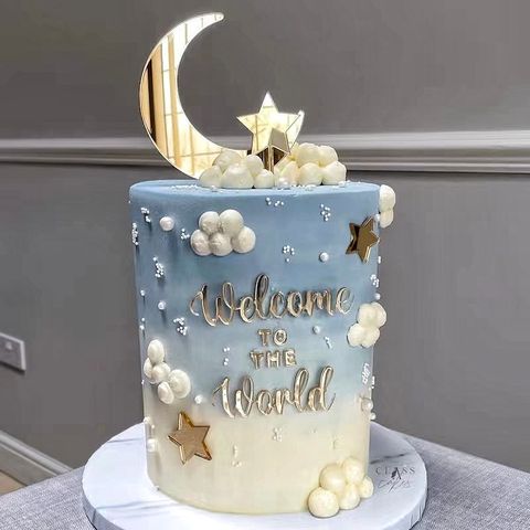 Birthday Star Moon Arylic Party Cake Decorating Supplies 1 Piece
