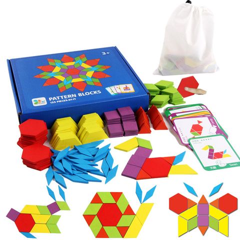 Wooden 155 Pieces Puzzle Children's Education Geometric Shape Puzzle Toys Wholesale