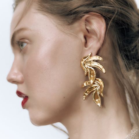 Fashion Leaf Metal Plating Women's Drop Earrings 1 Pair