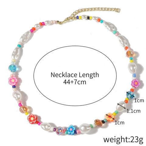 Simple Style Classic Style Color Block Stainless Steel Artificial Crystal Beaded Women's Necklace