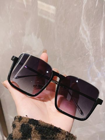Fashion Solid Color Resin Square Half Frame Women's Sunglasses