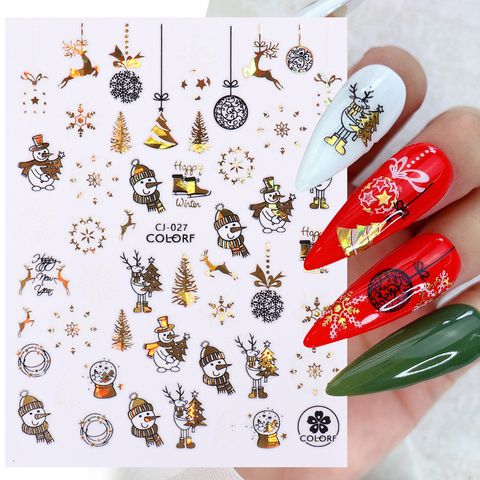 Simple Style Santa Claus Paper Nail Patches 1 Piece