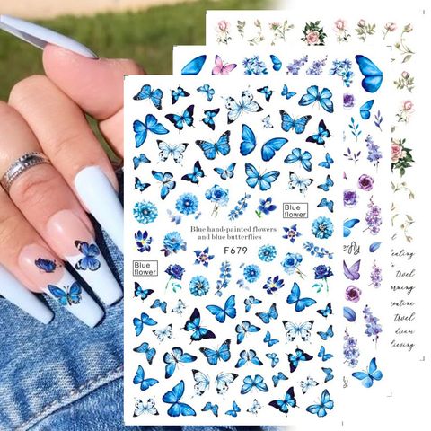 Fashion Letter Flower Butterfly Paper Nail Patches 1 Piece