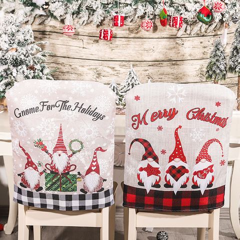Christmas Fashion Santa Claus Letter Linen Nonwoven Party Chair Cover