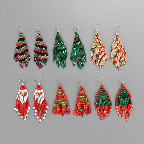 Bohemian Geometric Beaded Handmade Women's Drop Earrings 1 Pair