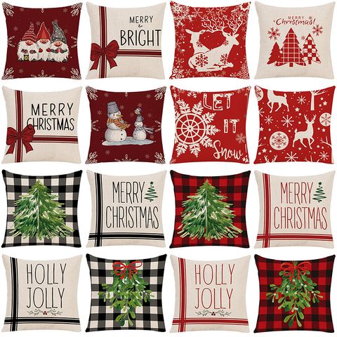 Fashion Christmas Tree Letter Elk Polyester Pillow Cases