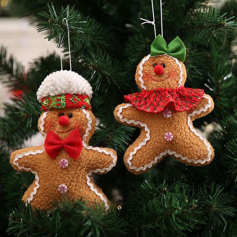 Adornos Colgantes Navideños Bonitos De Pan De Jengibre No Tejidos Para Fiesta