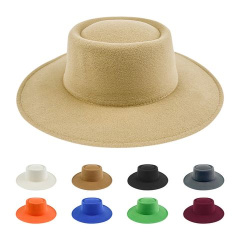 Unisex Fashion Solid Color Fedora Hat