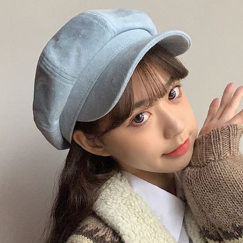 Women's Fashion Solid Color Flat Eaves Beret Hat