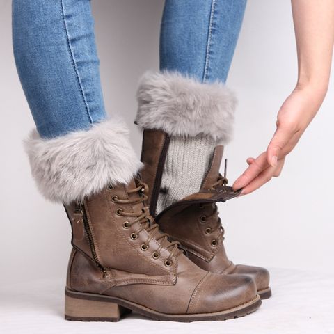 European And American Fur Boot Cover Warm Foot Sock Christmas Fur Booties Short Wool Shoe Cover
