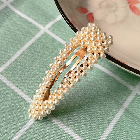 Women'S Fashion Bow Knot Iron Inlay Pearl Hair Clip