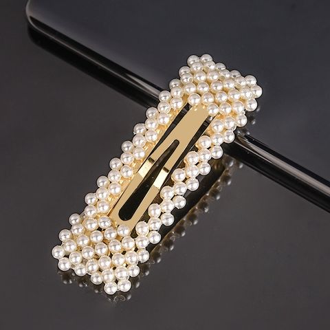Women'S Fashion Bow Knot Iron Inlay Pearl Hair Clip
