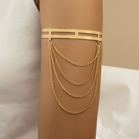 1 Piece Simple Style Geometric Alloy Plating Chain Women's Arm Bracelet