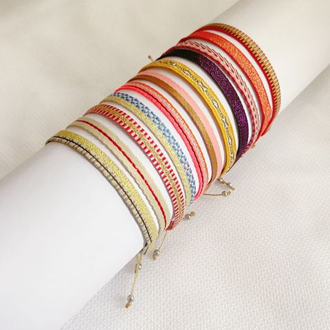 1 Piece Ethnic Style Round Silk Thread Knitting Unisex Bracelets