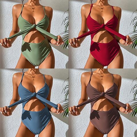 Women's Beach Solid Color One Piece