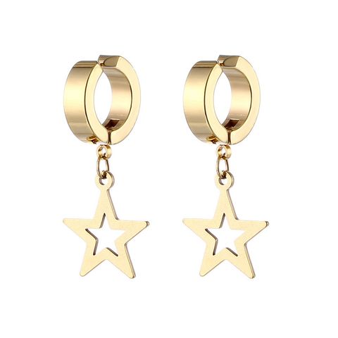 1 Piece Vintage Style Star Stainless Steel Plating Hollow Out Drop Earrings