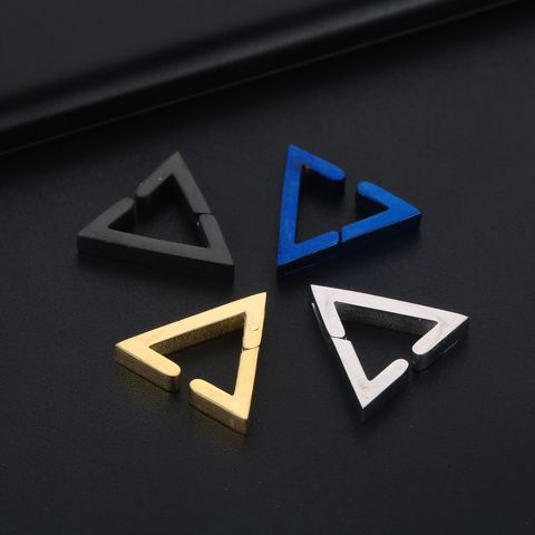 Simple Style Triangle Titanium Steel Polishing Ear Clips Earrings 1 Piece