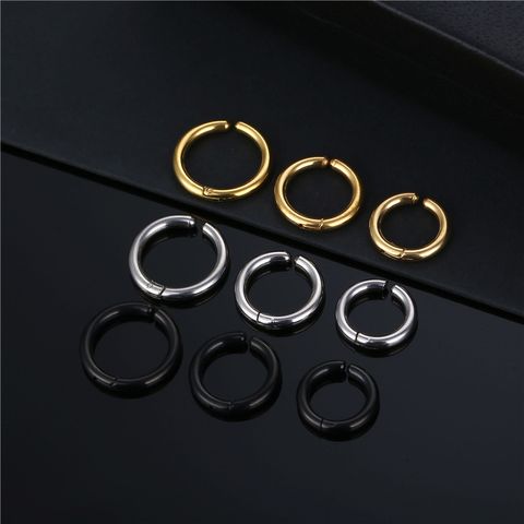 1 Piece Fashion Circle Plating Titanium Steel Earrings