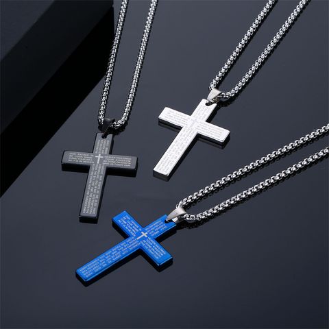 Fashion Cross Stainless Steel Titanium Steel Plating Pendant Necklace 1 Piece