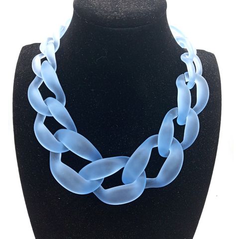 1 Piece Simple Style Gradient Color Arylic Resin Chain Women's Necklace