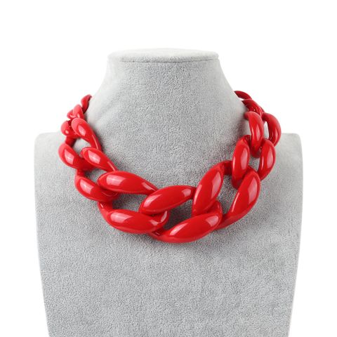 Casual Solid Color Resin Chain Women's Necklace