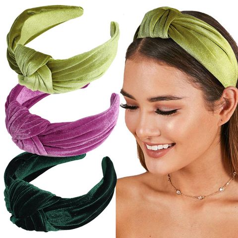 Simple Style Solid Color Gold Velvet Hair Band 1 Piece